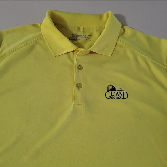Nike Men's Yellow Dri-FIT Short Sleeve Golf Polo - Picture 6 of 13